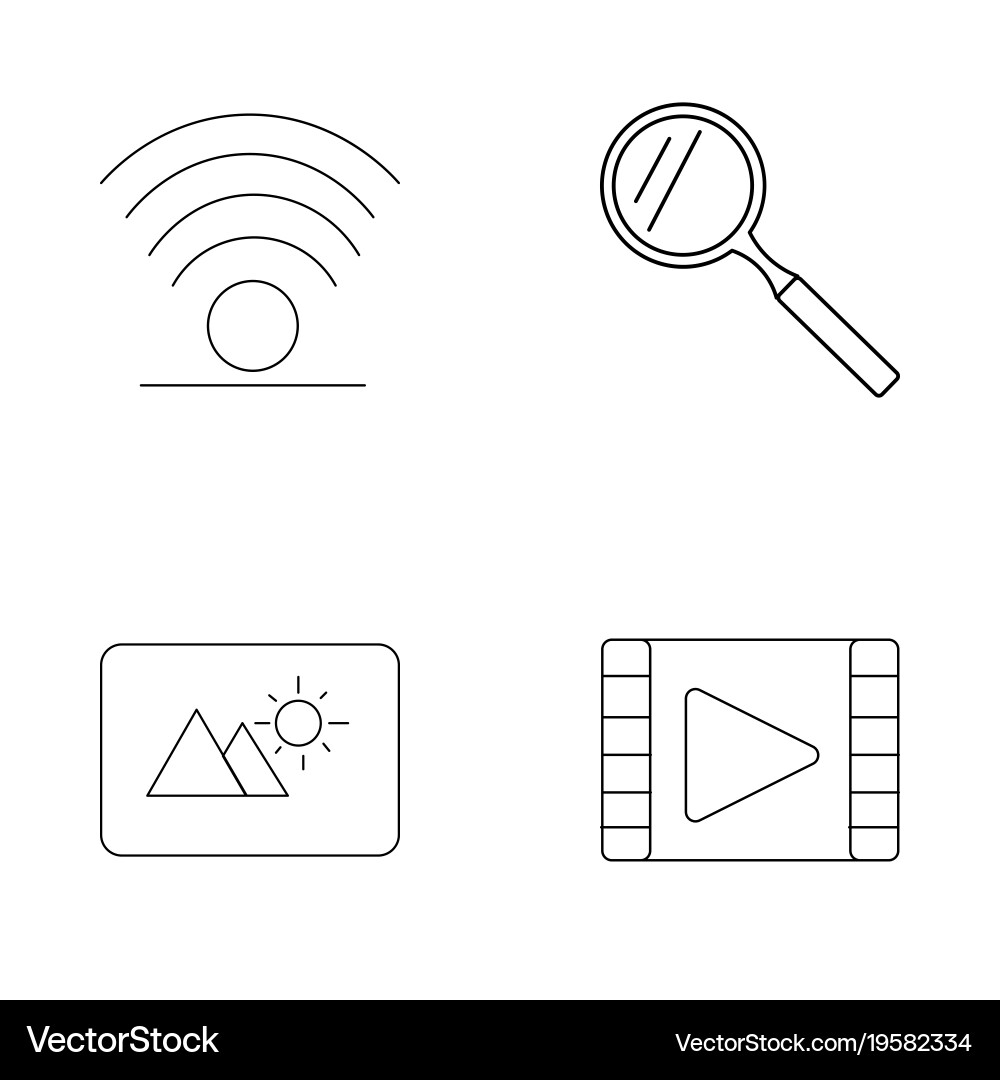 Basic elements outline icons set linear icon vector image