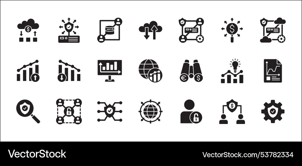 Business data statistic and security related icon Vector Image