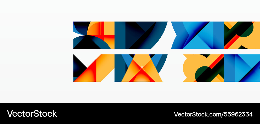 Circles semi squares and round triangles Vector Image