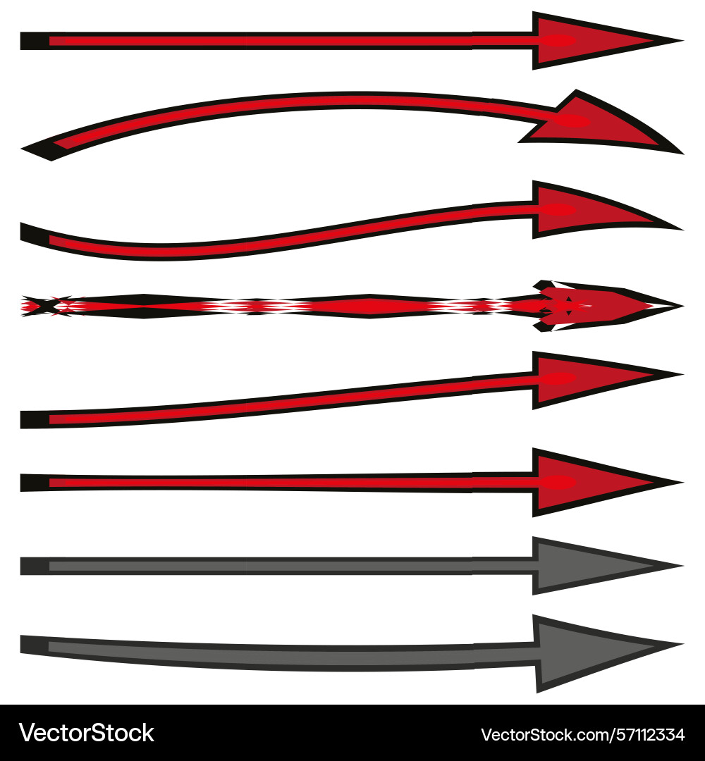 Curved arrow lines directional motion graphics Curved arrow lines directional motion graphics vector image