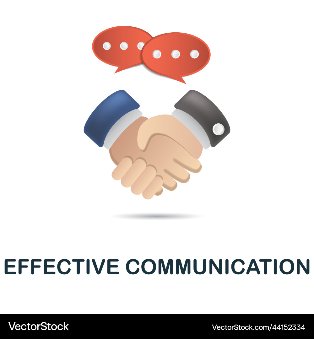 Effective communication icon 3d from data science vector image
