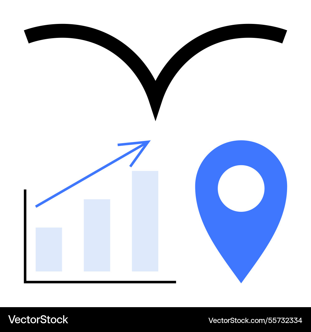Growth concept with graph navigation marker Growth concept with graph navigation marker vector image