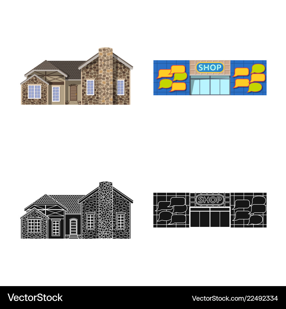 Isolated object of building and front sign Isolated object of building and front sign vector image
