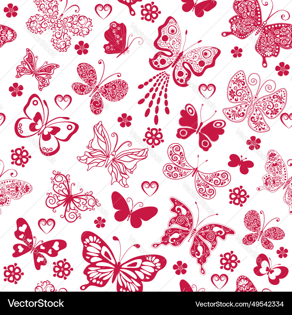 Seamless monochrome pattern with many red Vector Image