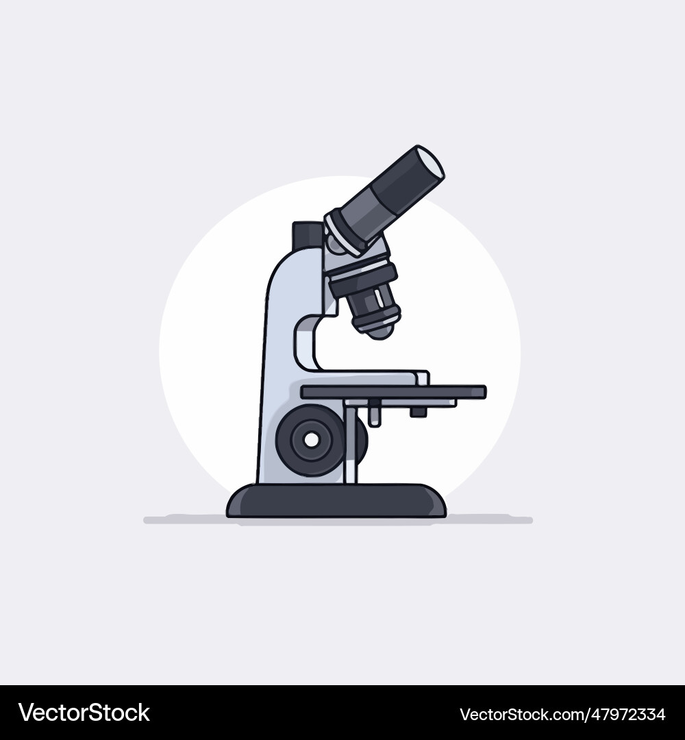 Simple microscope in flat style Simple microscope in flat style Vector Image