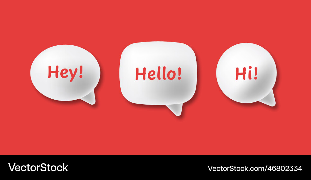 Speechbubble round shape 3d collection on red vector image
