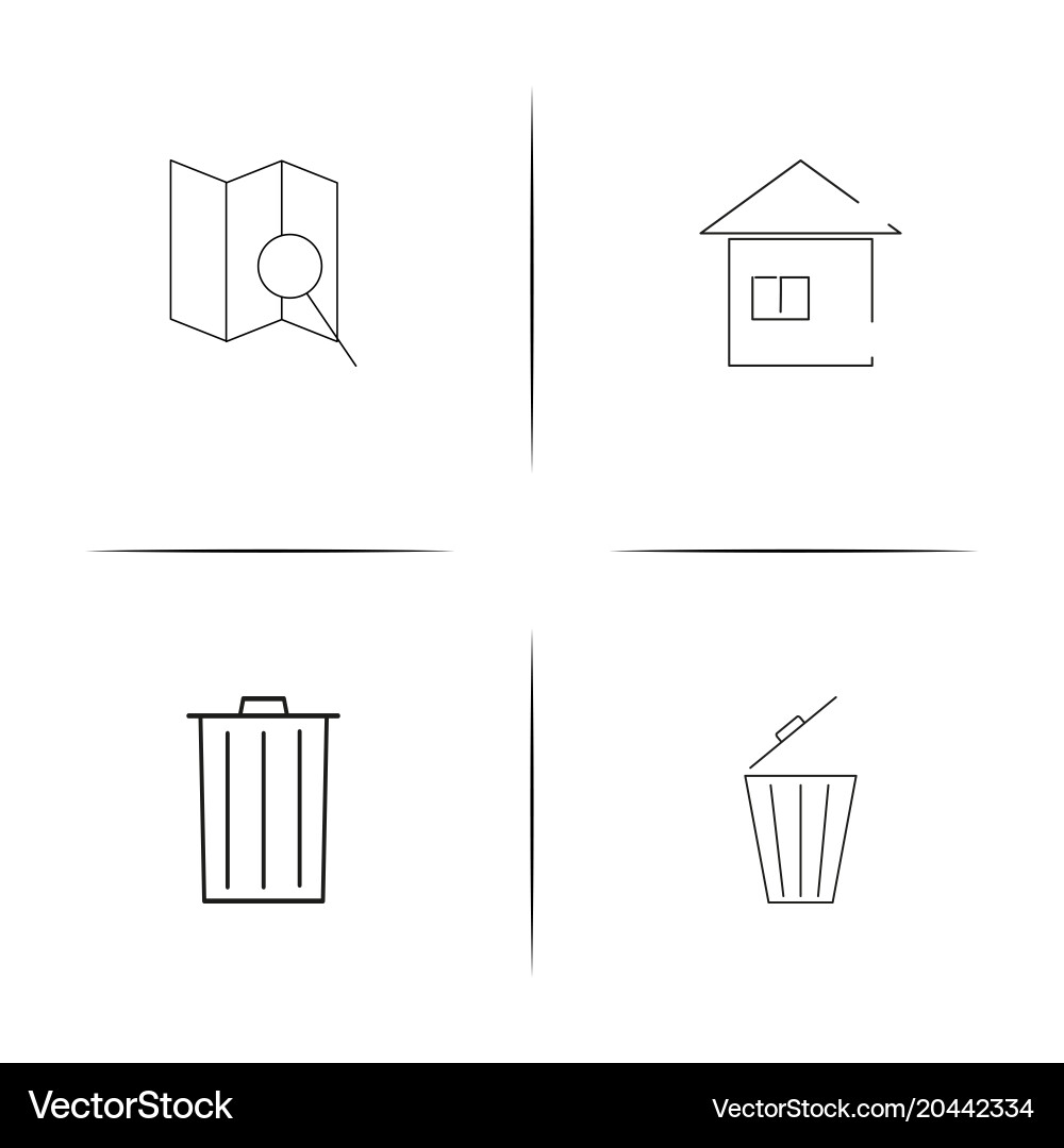 Web and text simple linear icon setsimple outline Vector Image