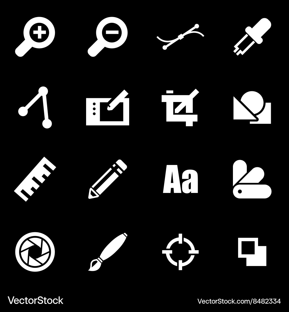 White graphic design icon set Vector Image