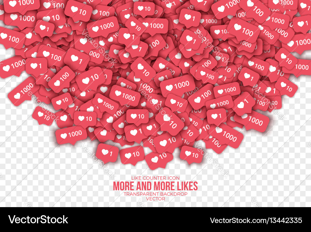 3D Like Counter Icons - Abstract Background vector image