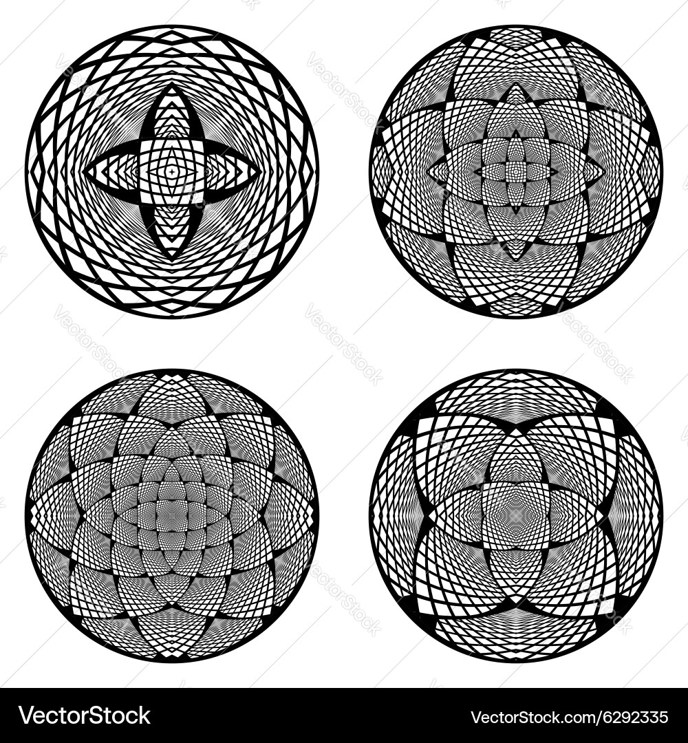 A set of design circle elements vector image