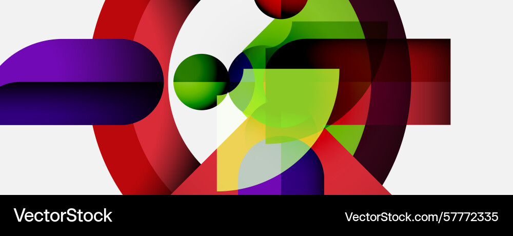 Abstract composition overlapping colorful shapes Vector Image