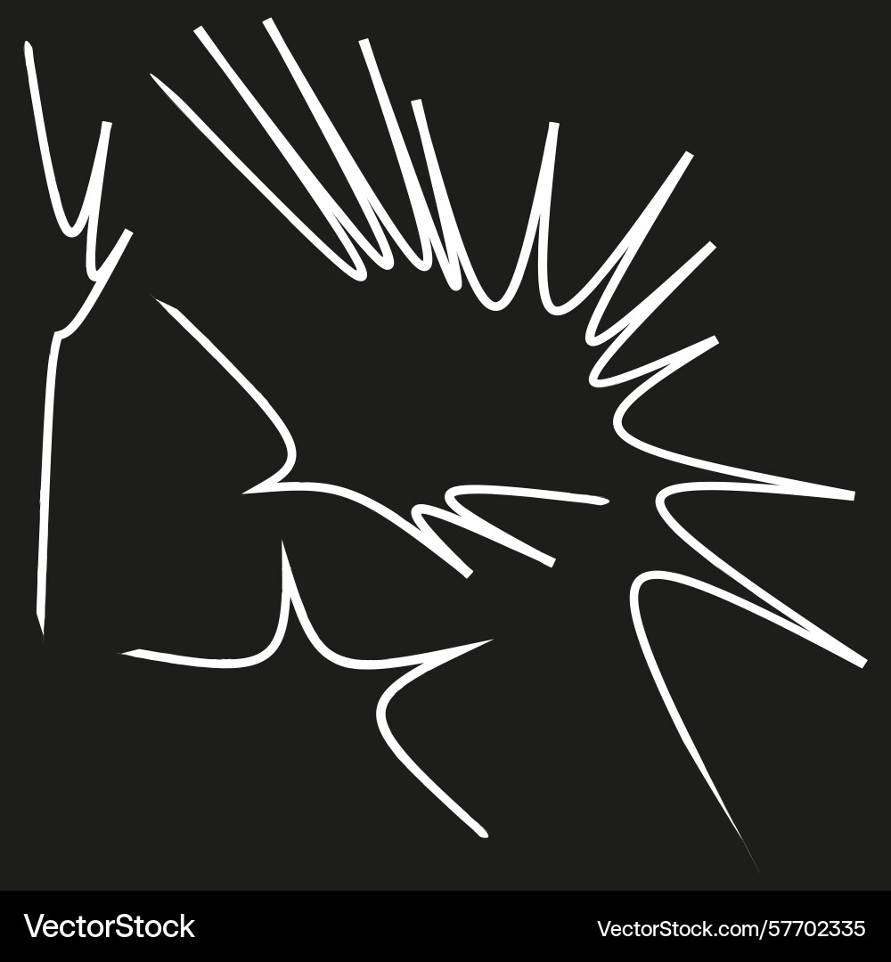 Abstract linear splatters white sharp lines vector image