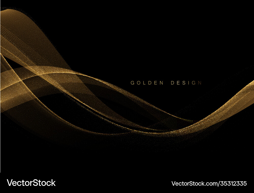 Abstract shiny color gold wave design element Abstract shiny color gold wave design element vector image