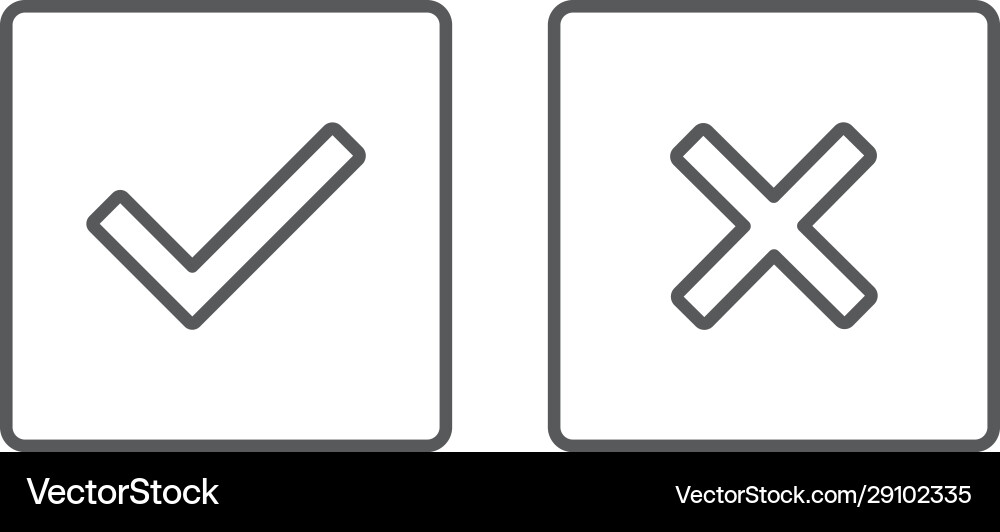 Check box line icons set isolated on white Check box line icons set isolated on white vector image