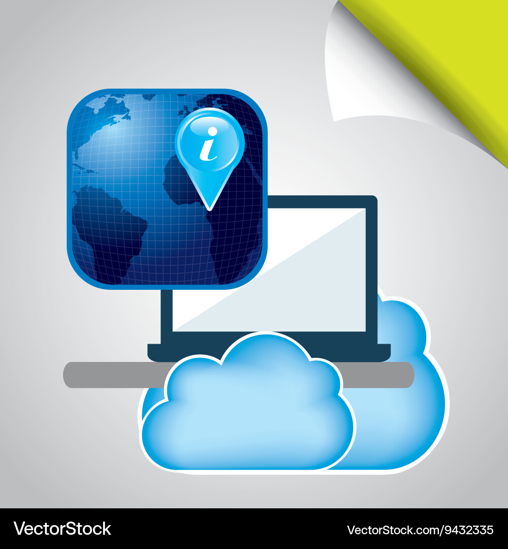 Cloud computing design vector image