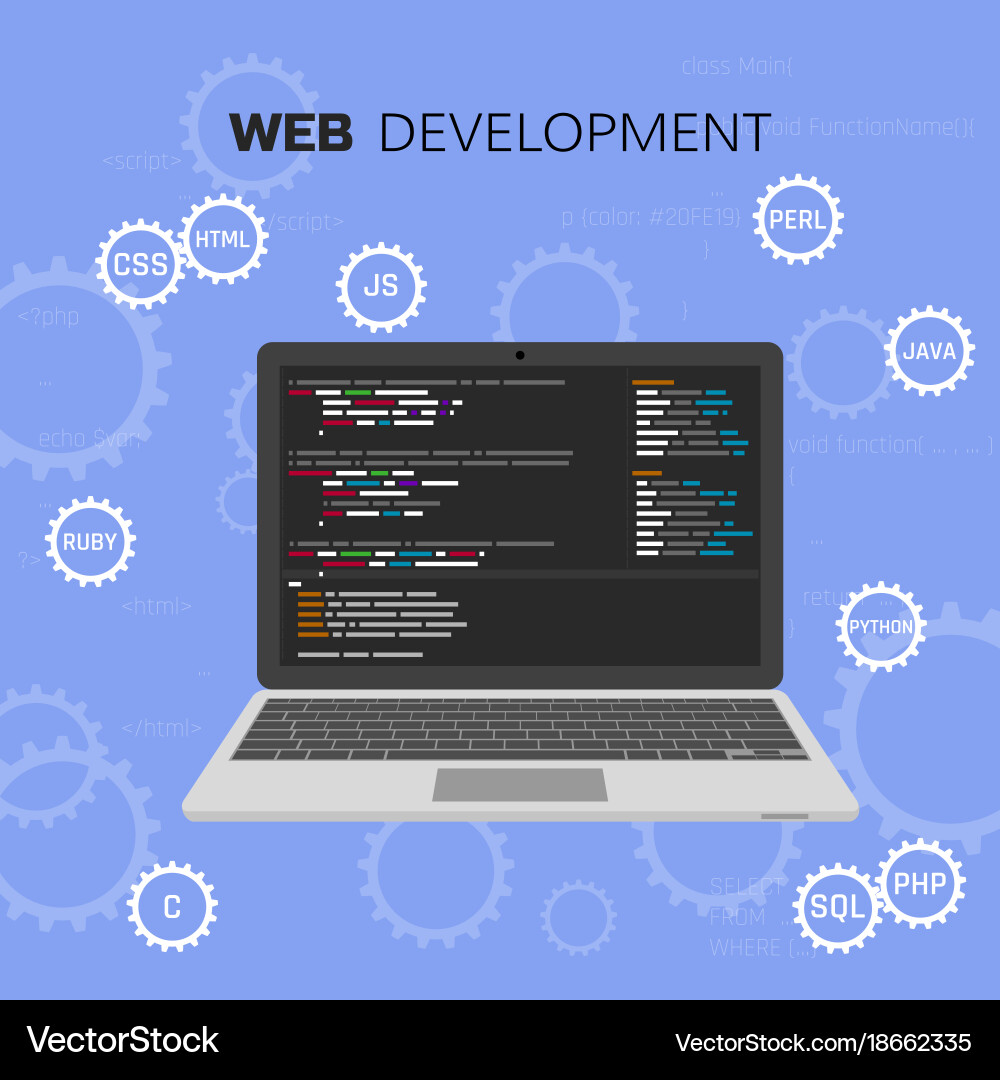 Coding & Web Development Concepts vector image