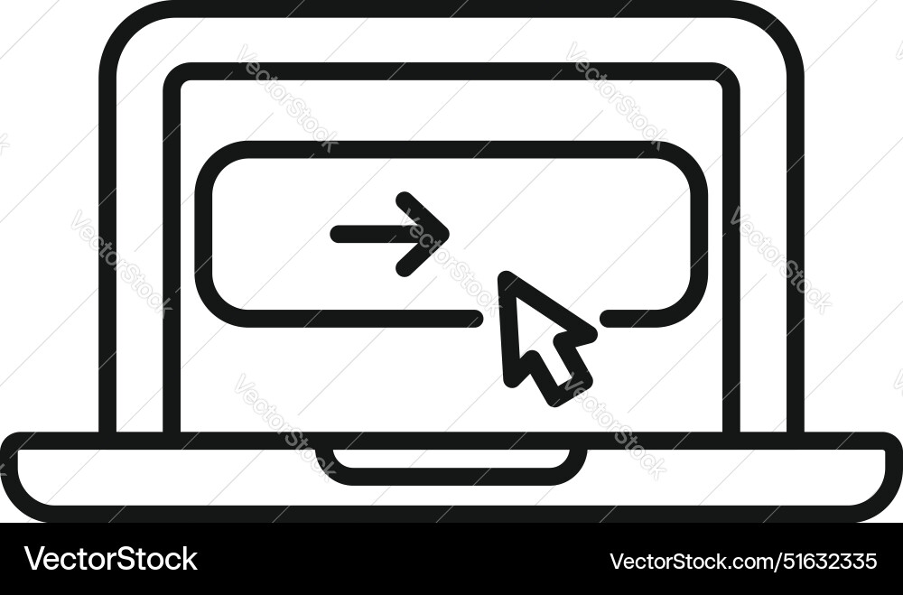 Computer user clicking right arrow button Computer user clicking right arrow button Vector Image