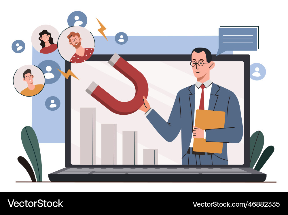 Creating clients concept Creating clients concept vector image