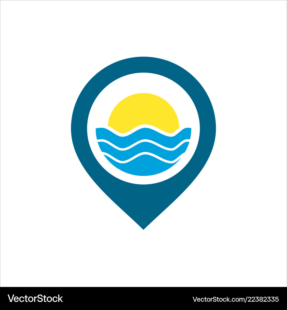 Gps pointer beach Gps pointer beach vector image