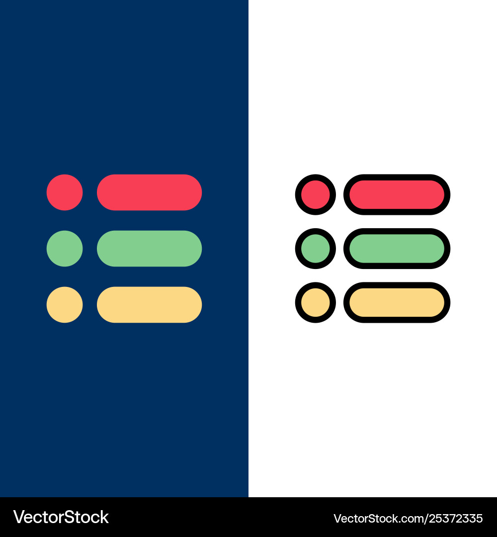 List task text write icons flat and line filled List task text write icons flat and line filled vector image