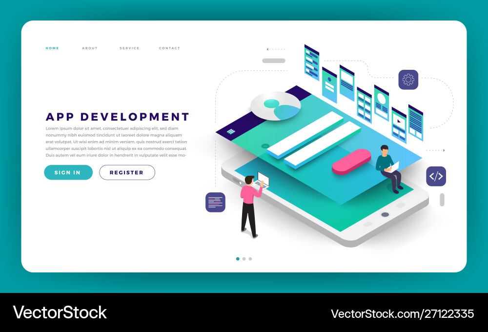 Mock-up design website flat concept app Mock-up design website flat concept app vector image