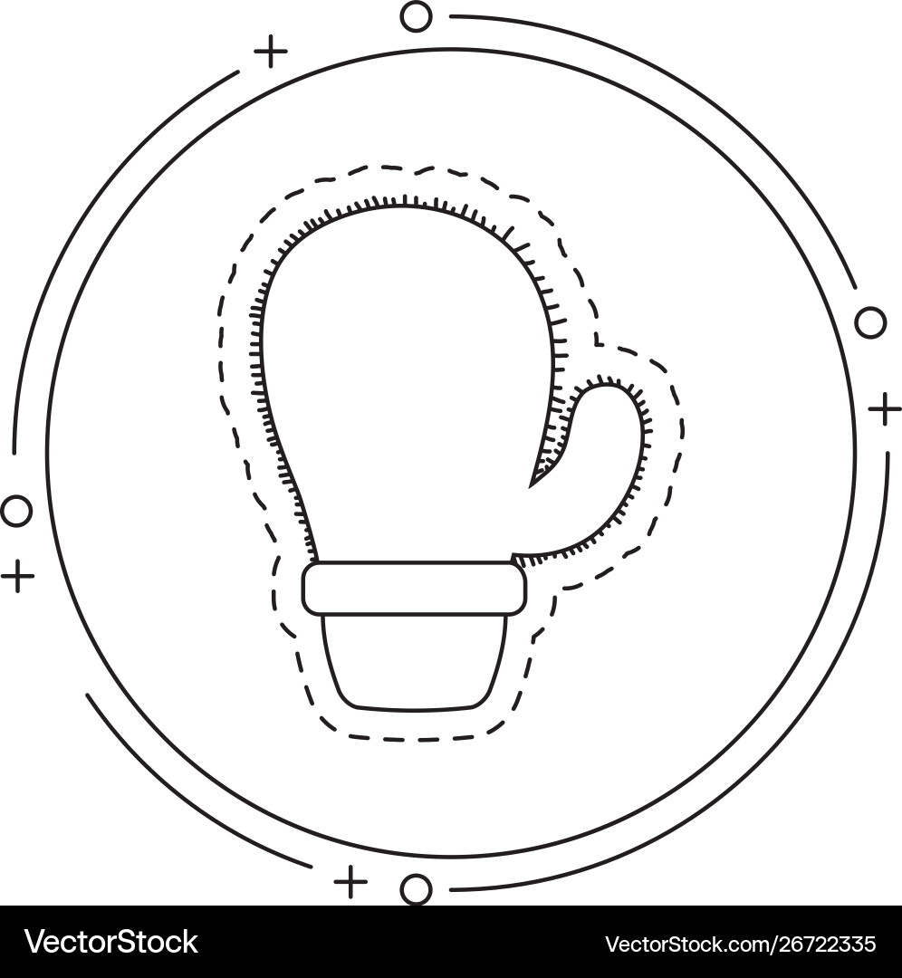 Patch cactus in frame circular vector image