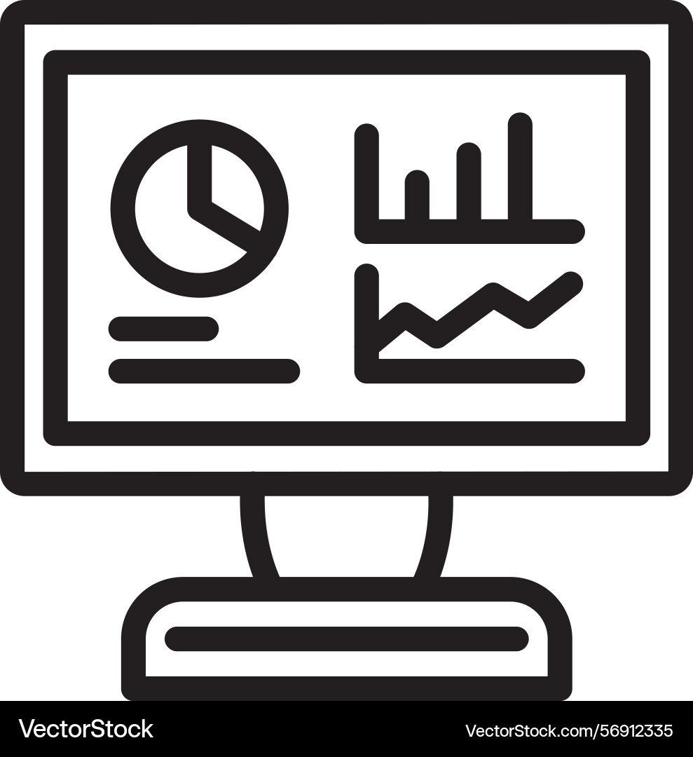 Performance dashboard linear style icon design vector image