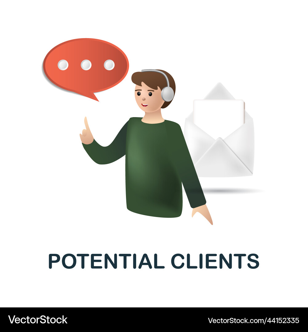 Potential clients icon 3d from data science Vector Image