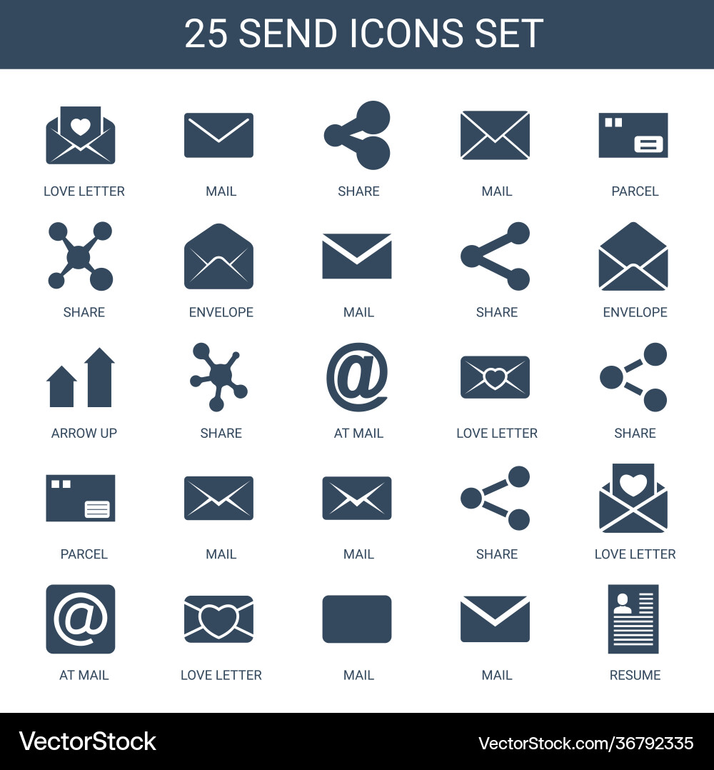 Send icons vector image