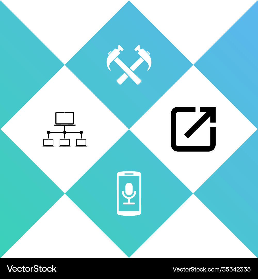 Set computer network mobile recording two Set computer network mobile recording two vector image
