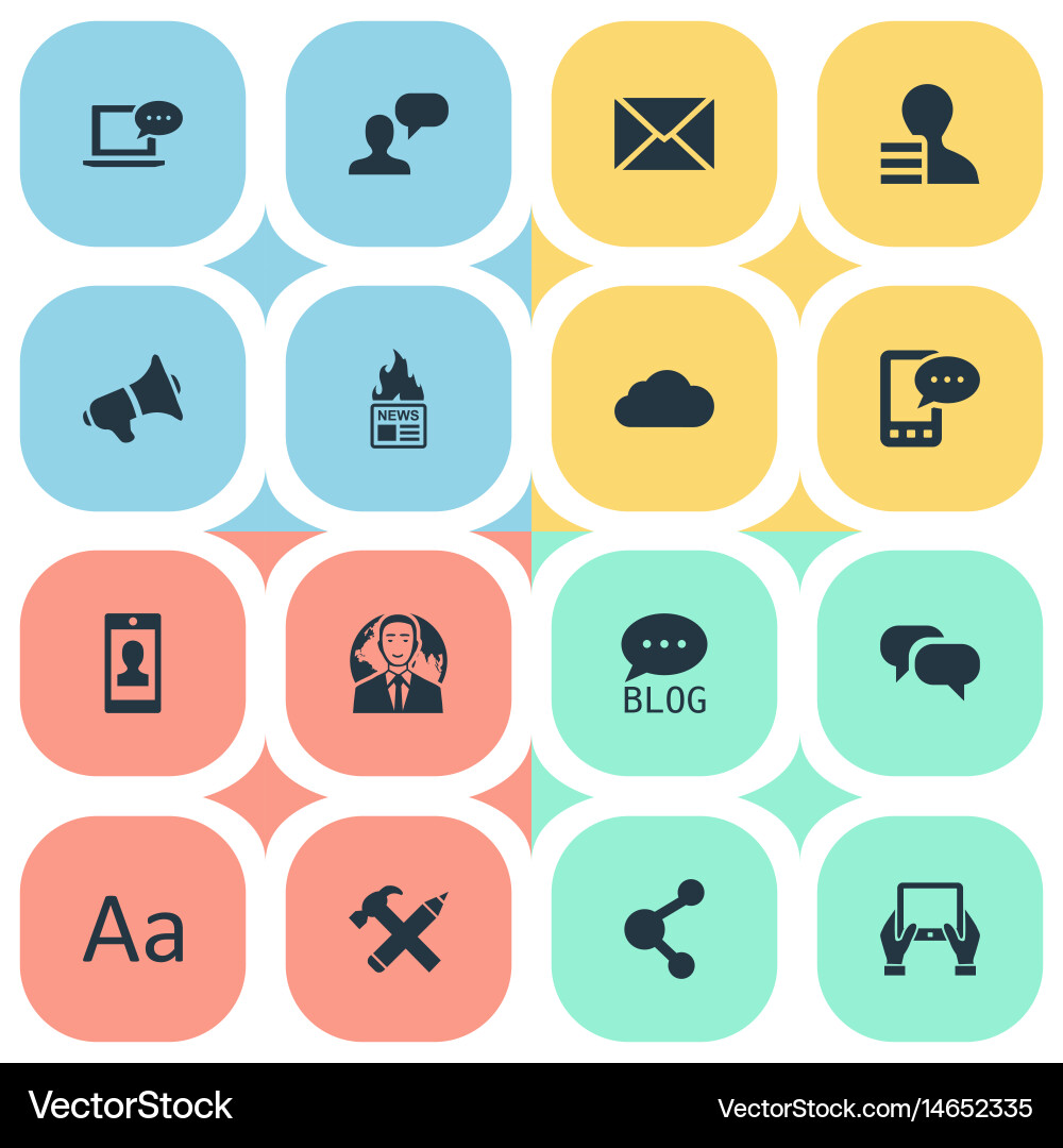 Set of simple user icons vector image
