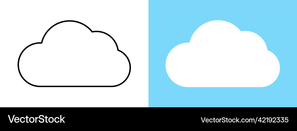 Set with different weather icons of clouds vector image