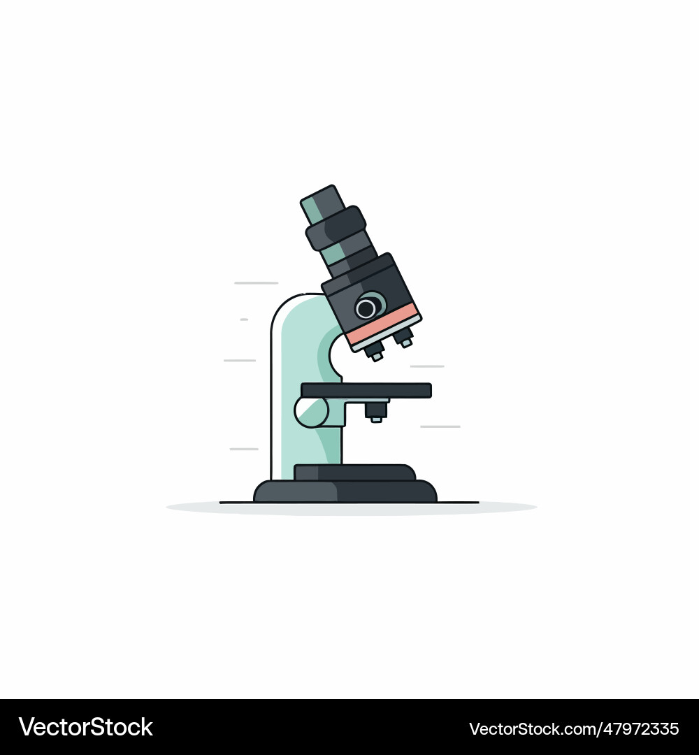 Simple microscope in flat style Vector Image