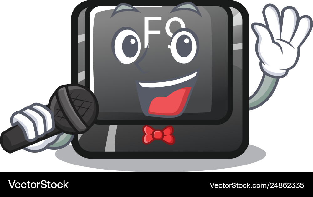 Singing button f9 in character shape vector image