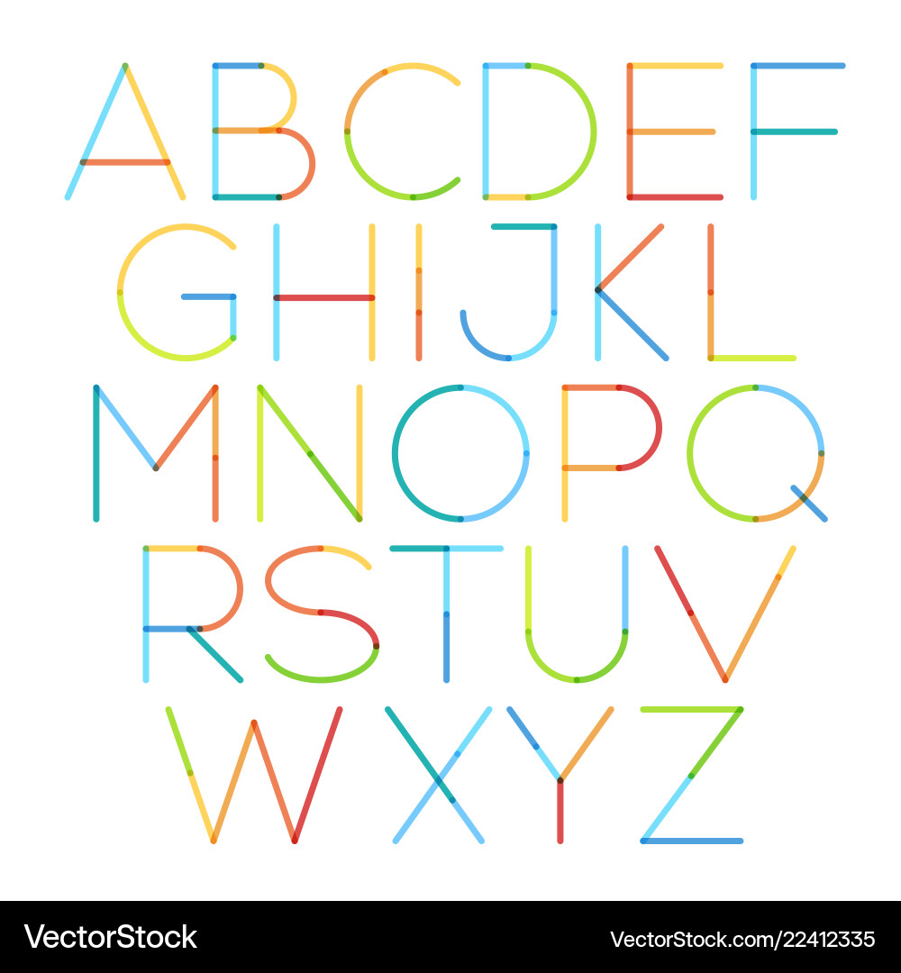 Thin font with round and soft strokes vector image