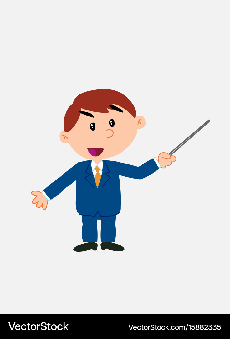 White businessman with a pointer Vector Image