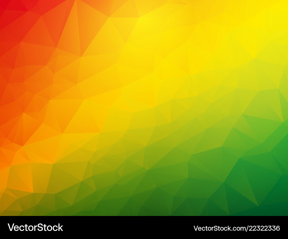 Abstract triangular red yellow green background Vector Image