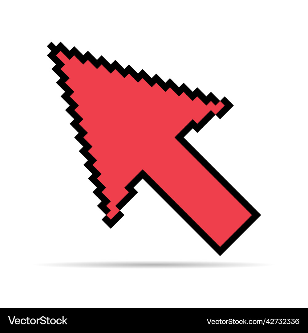 Arrow pixel icon shadow web cursor click mouse Arrow pixel icon shadow web cursor click mouse vector image