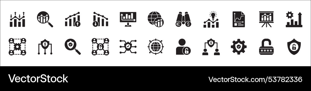Business data statistic and security related icon Vector Image