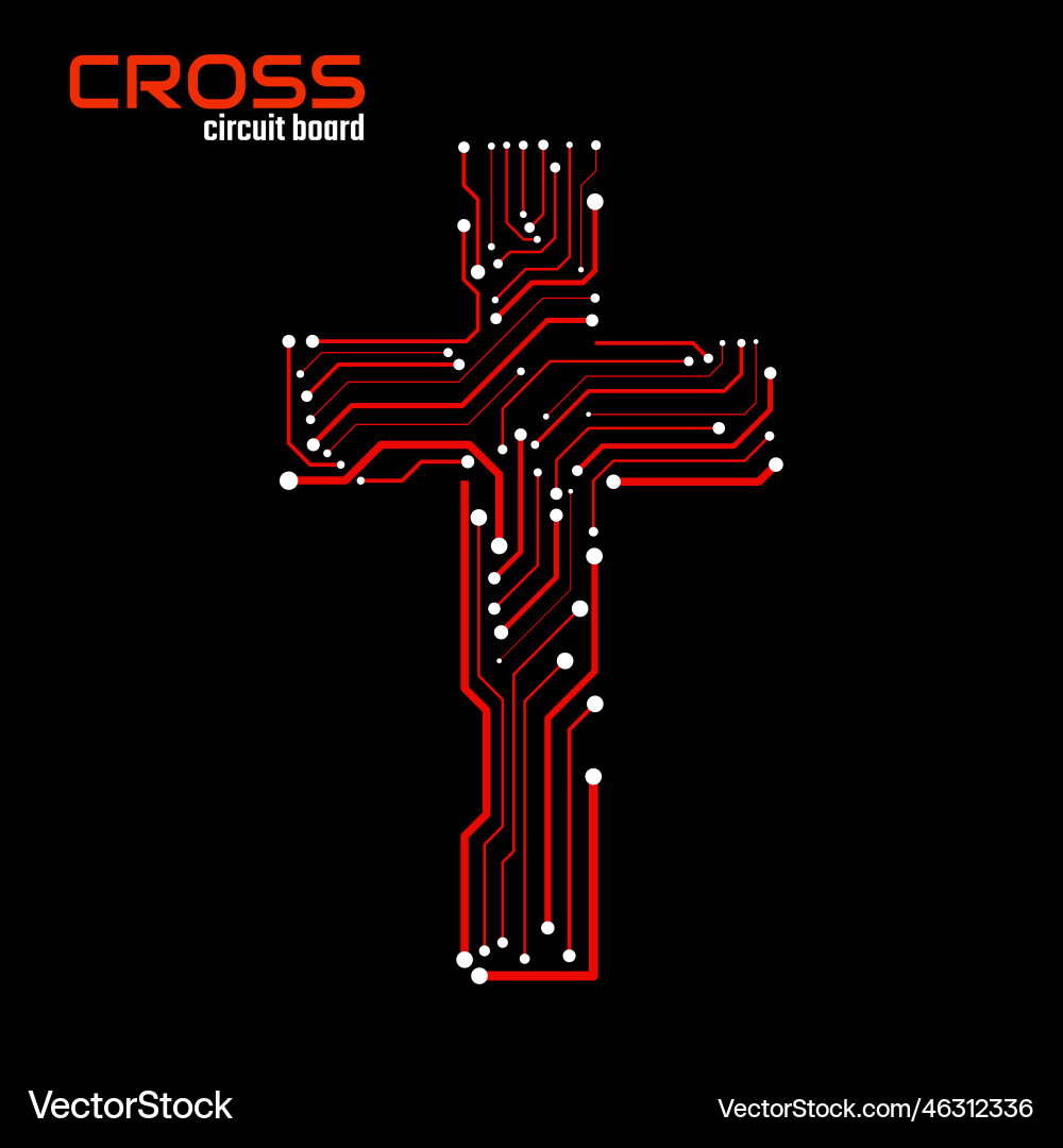 Circuit Cross Symbol – Royalty-Free Vector | VectorStock