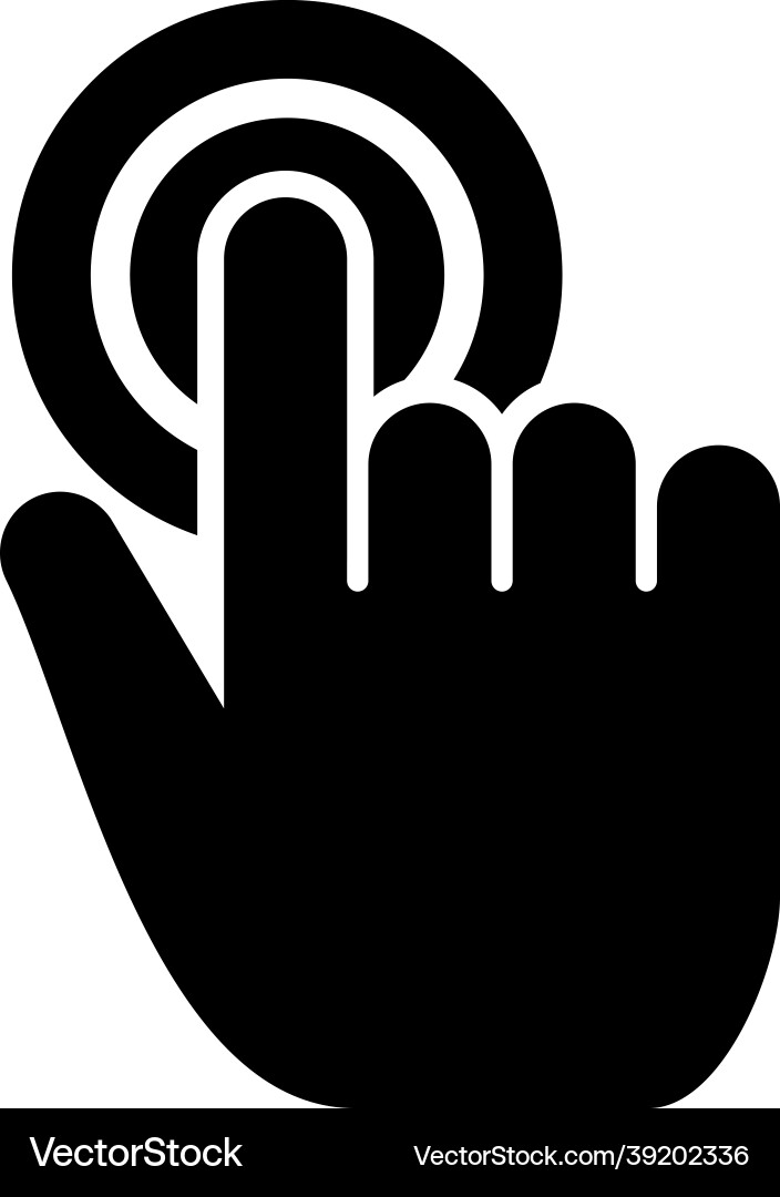 Click on button hand cursor touch screen icon vector image