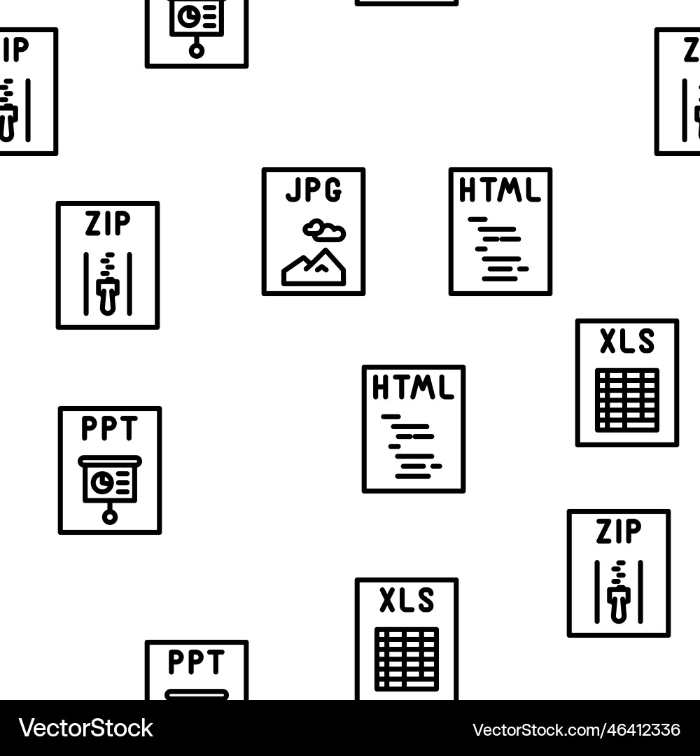 File format document seamless pattern File format document seamless pattern vector image