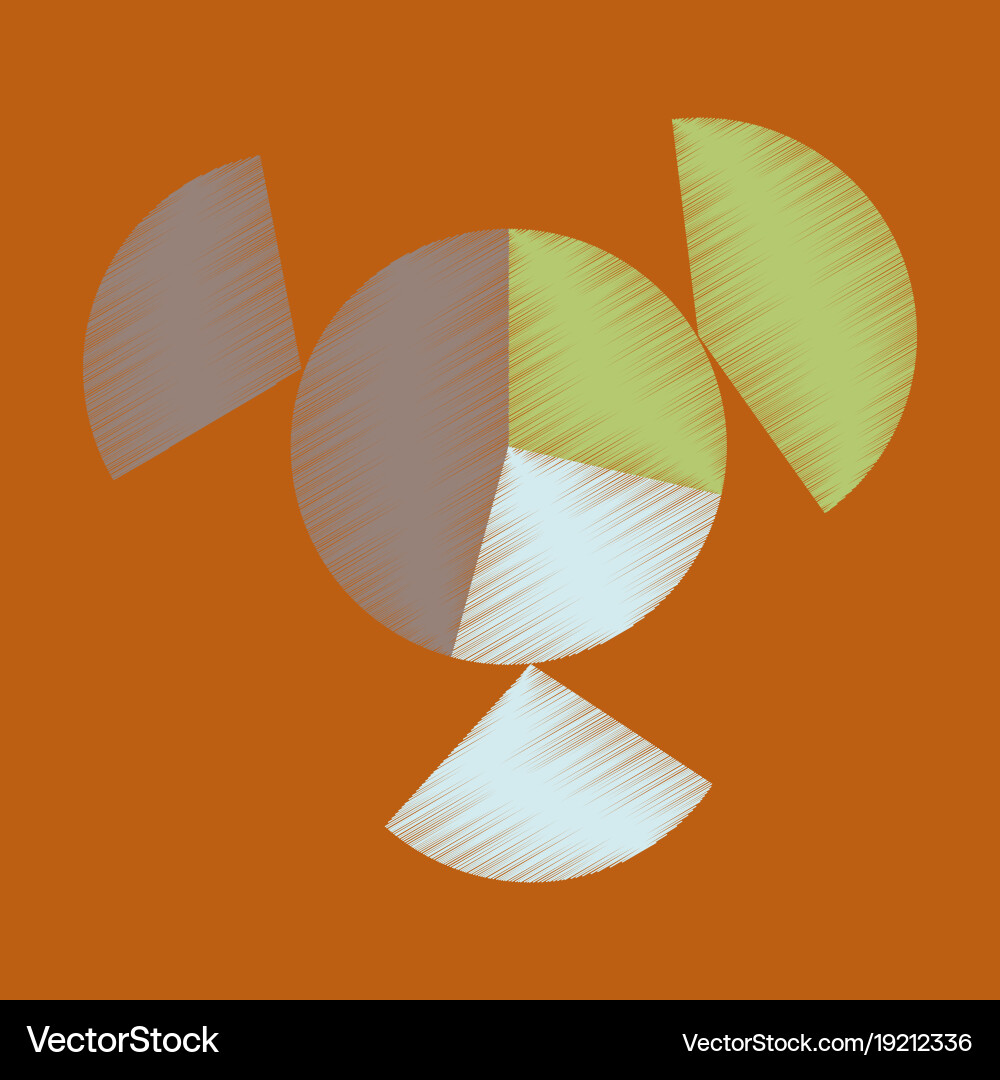 Flat shading style icon pie chart Vector Image
