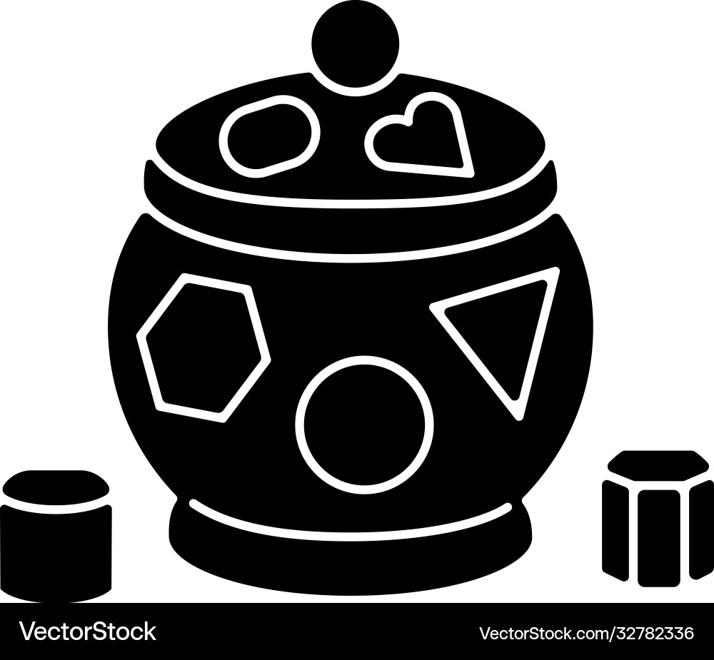 Form Sortiertopf schwarzer Glyph-Symbol Vektorbild