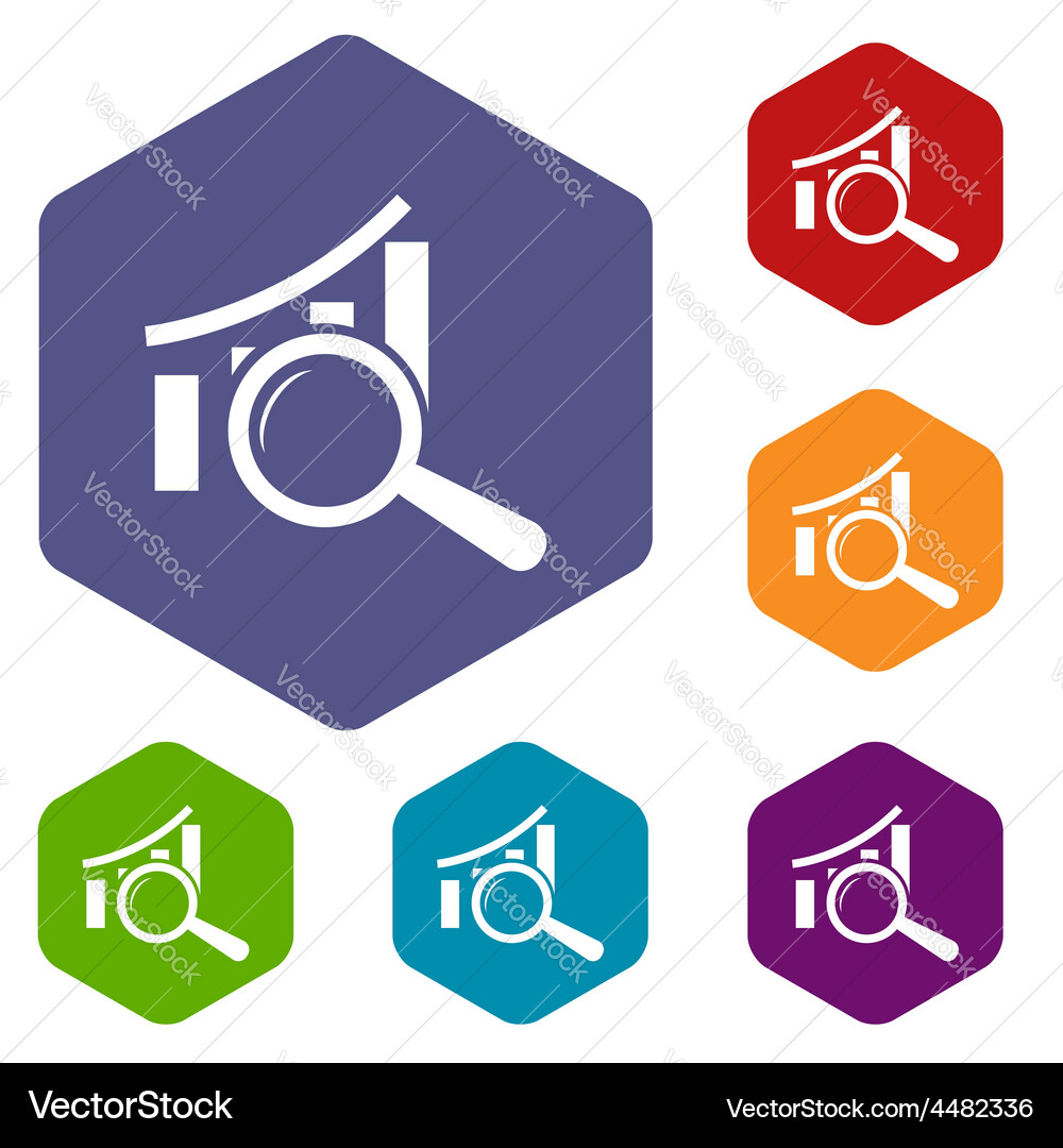 Graph scan rhombus icons Vector Image