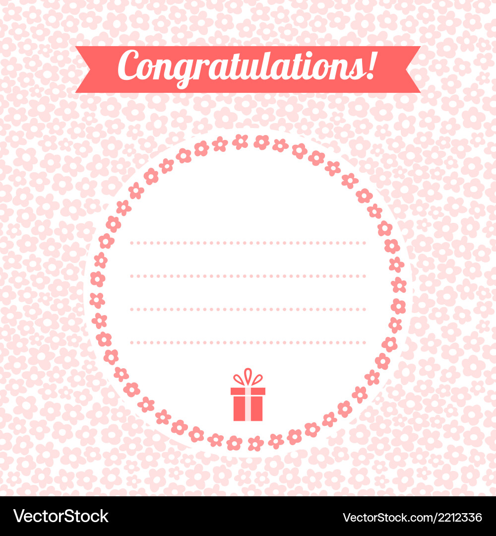 Greeting flower patterncard with space for text Vector Image