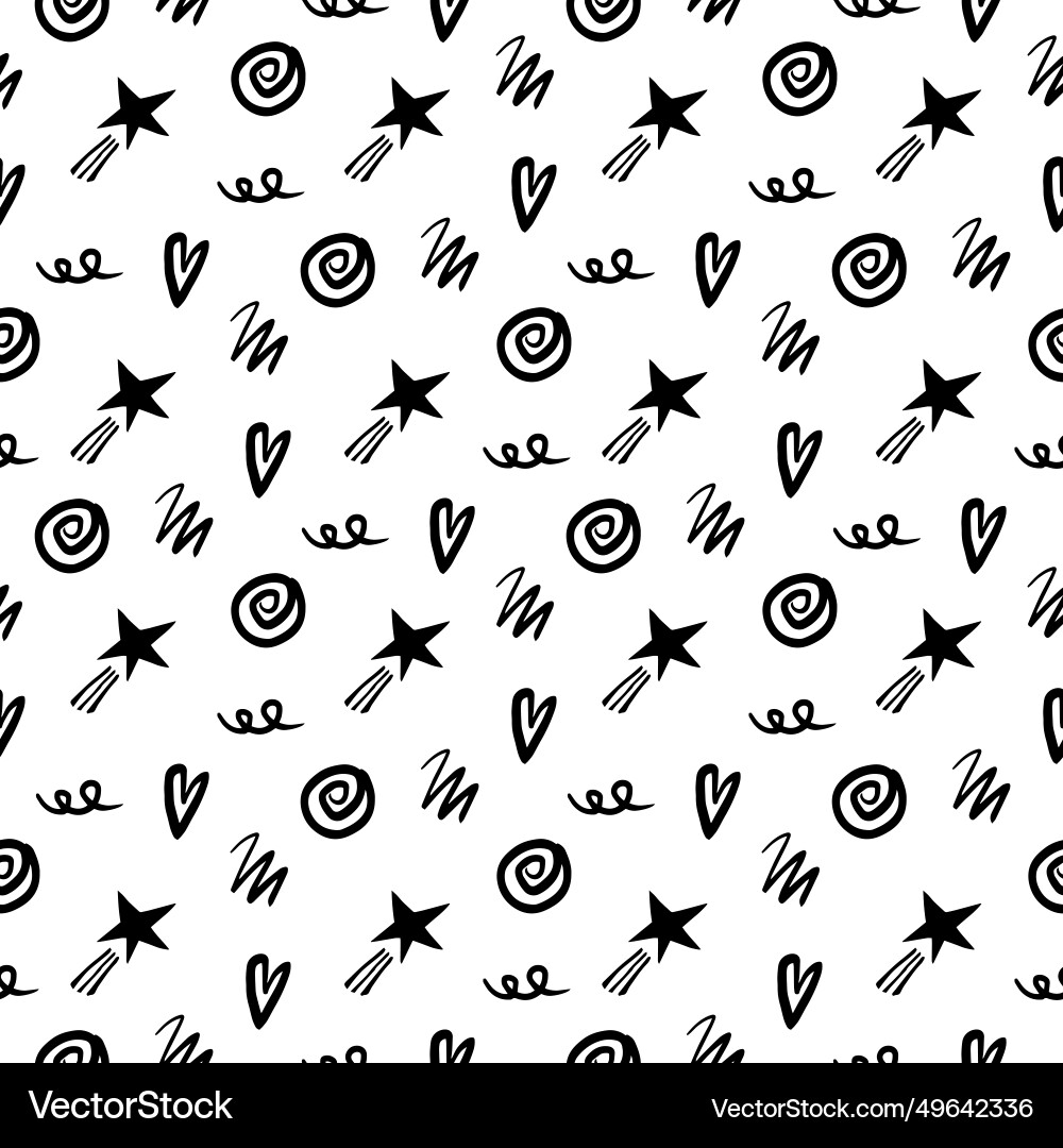 Hand drawn quirky elements pattern 10-1 Hand drawn quirky elements pattern 10-1 vector image