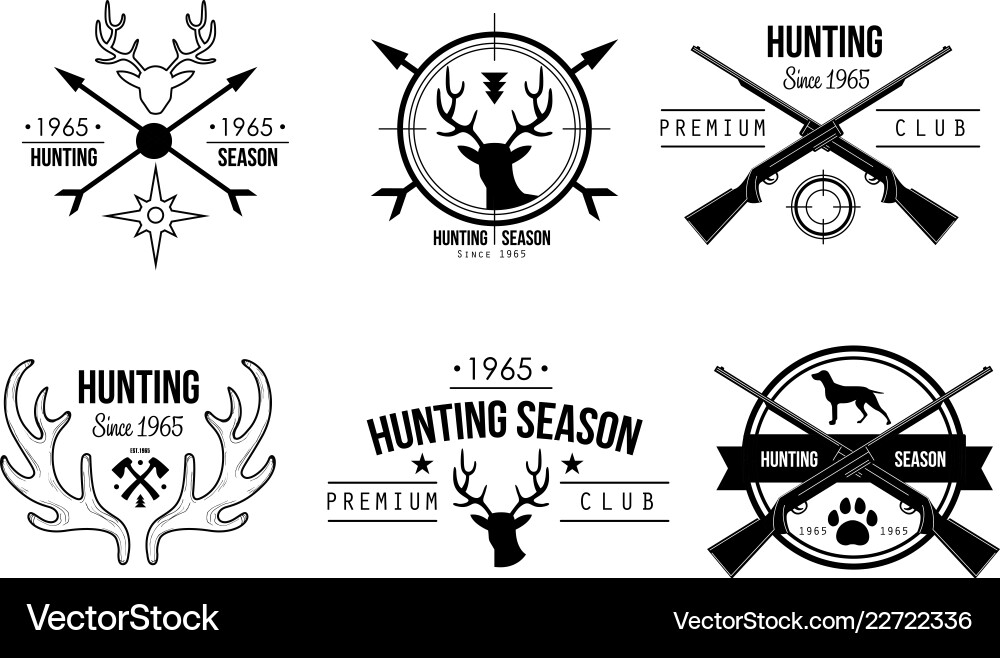 Hunting Season Premium Club Logo Vector Image