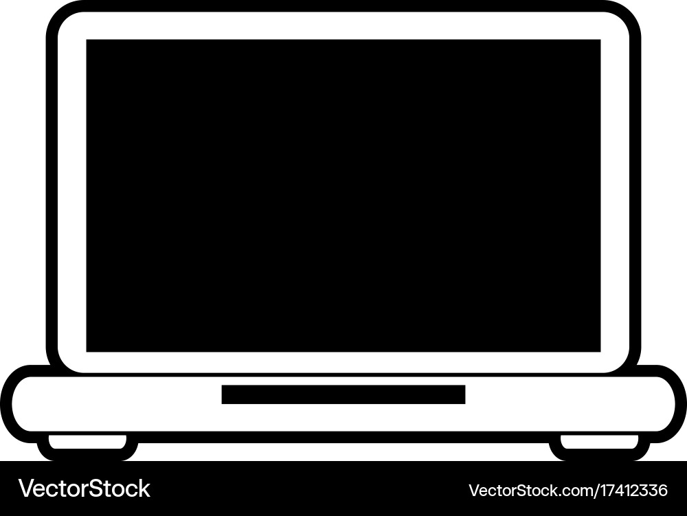 Laptop computer frontview icon image Vector Image