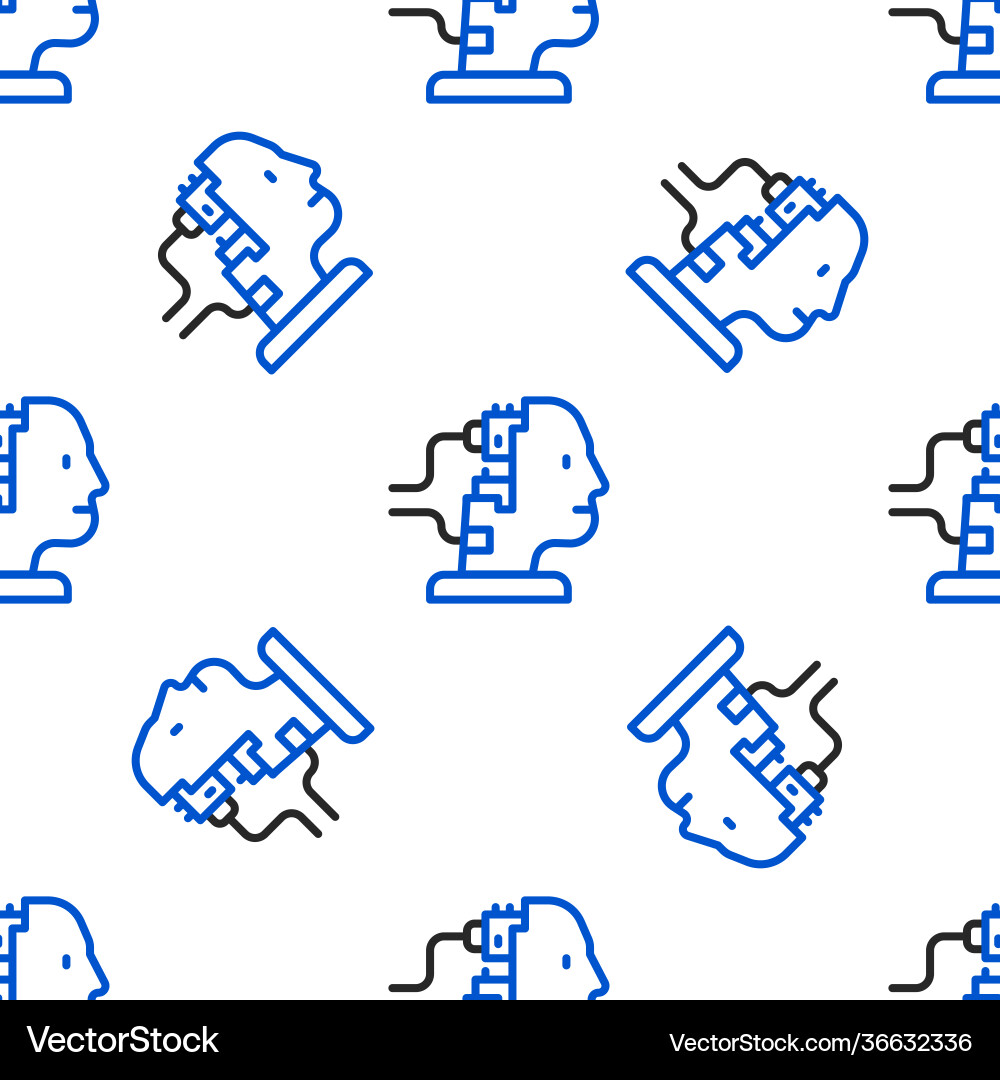 Line robot connected for maintenance icon isolated Line robot connected for maintenance icon isolated vector image